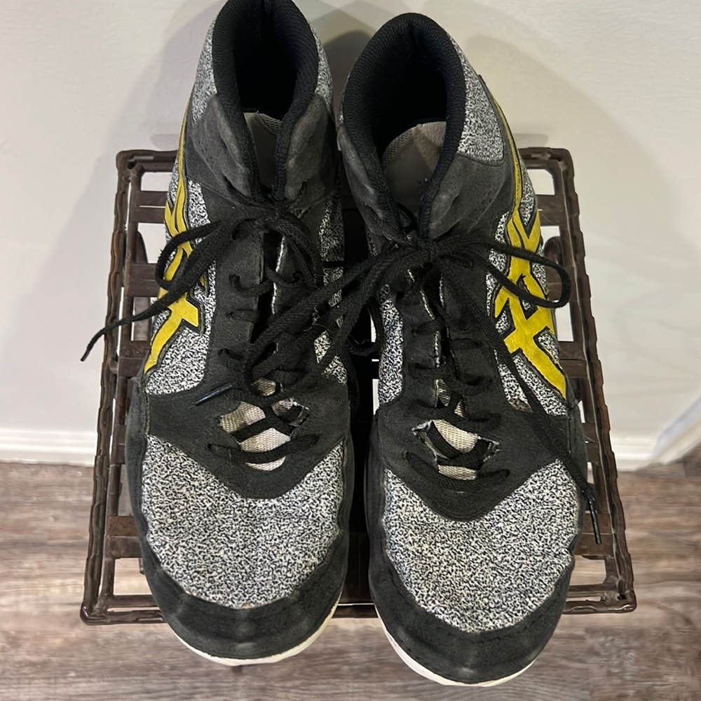 ASICS wrestling shoes.